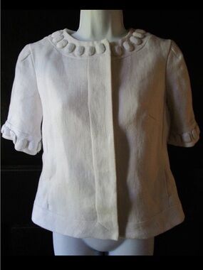 Banana Republic Cream Short-Sleeve Boxy Blazer